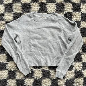 Brandy Melville John Galt gray cropped thermal waffle long sleeve